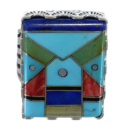 Multicolor Silver Southwest Ring Size 7-1/4 YX76179